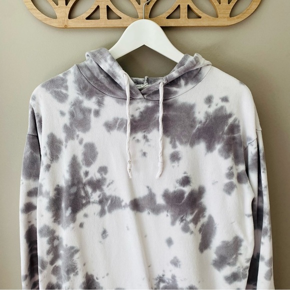 Caution To The Wind Pullover Tie Dye Hoodie Gray/White Sz Small - Picture 2 of 8